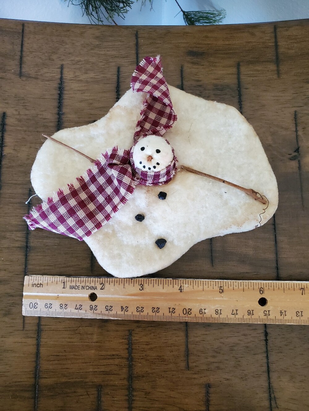 Melted Snowman Primitive Grungy Winter Holiday Decor Homespun Farmhouse Rustic - Picture 5 of 7